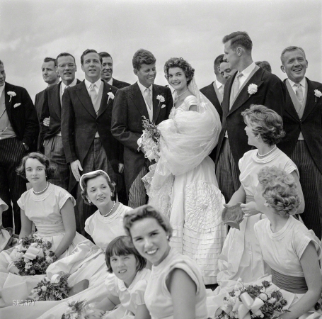 Photo showing: The New Kennedy -- Jacqueline Bouvier and John F. Kennedy at their wedding, Sept. 12, 1953, Newport, Rhode Island.