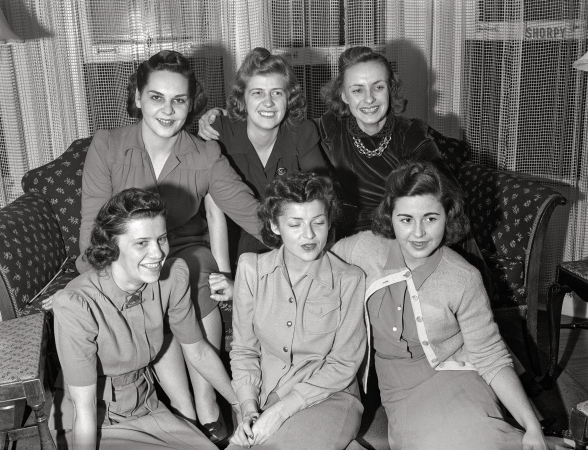 Photo showing: Sofa Sisters -- Detroit. Summer 1941. Group of girls.