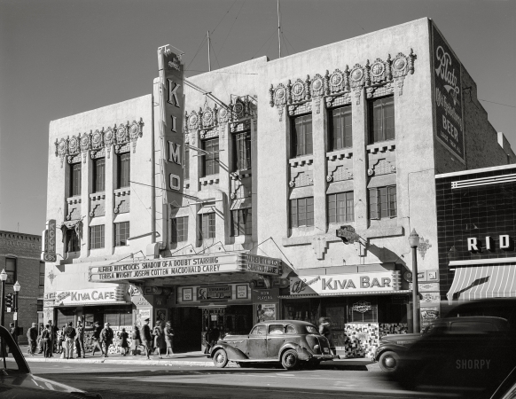 Photo showing: Kimo Kiva Blatz! -- February 1943. Albuquerque, New Mexico. Kimo Theatre on Central Avenue.